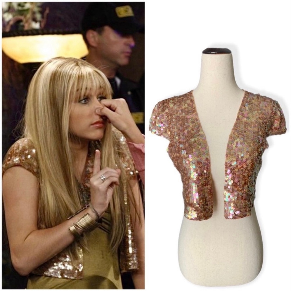 ASO Hannah Montana Wardrobe! Gold Sequin Bolero! Season 1, Episode 17